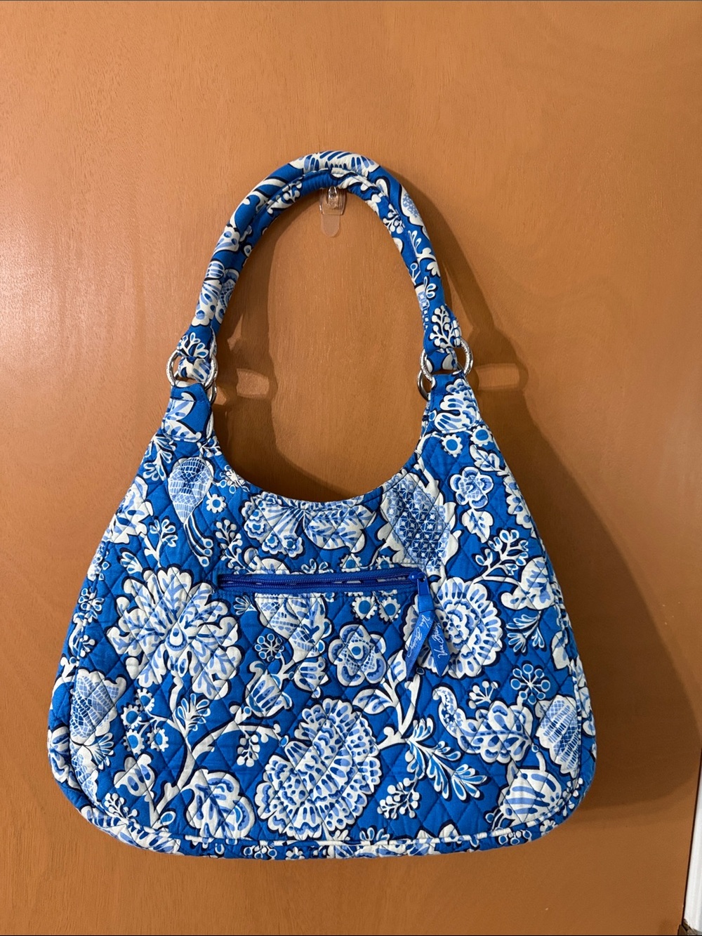 Vera Bradley Blue lagoon and White Floral Quilted Shoulder Bag